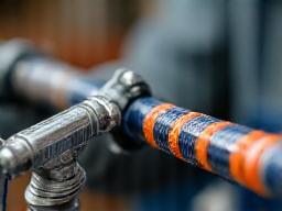 Close-up of a fishing rod tip being repaired